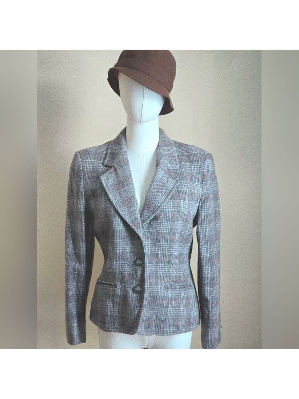 Vintage Pendleton 100% Virgin Wool USA Made Tailored Plaid Blazer Suit Jacket